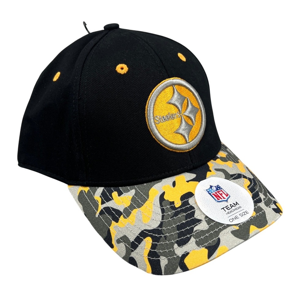 Pittsburgh Steelers NFL Team‎ Apparel Snapback Hat Camo Brim NWT